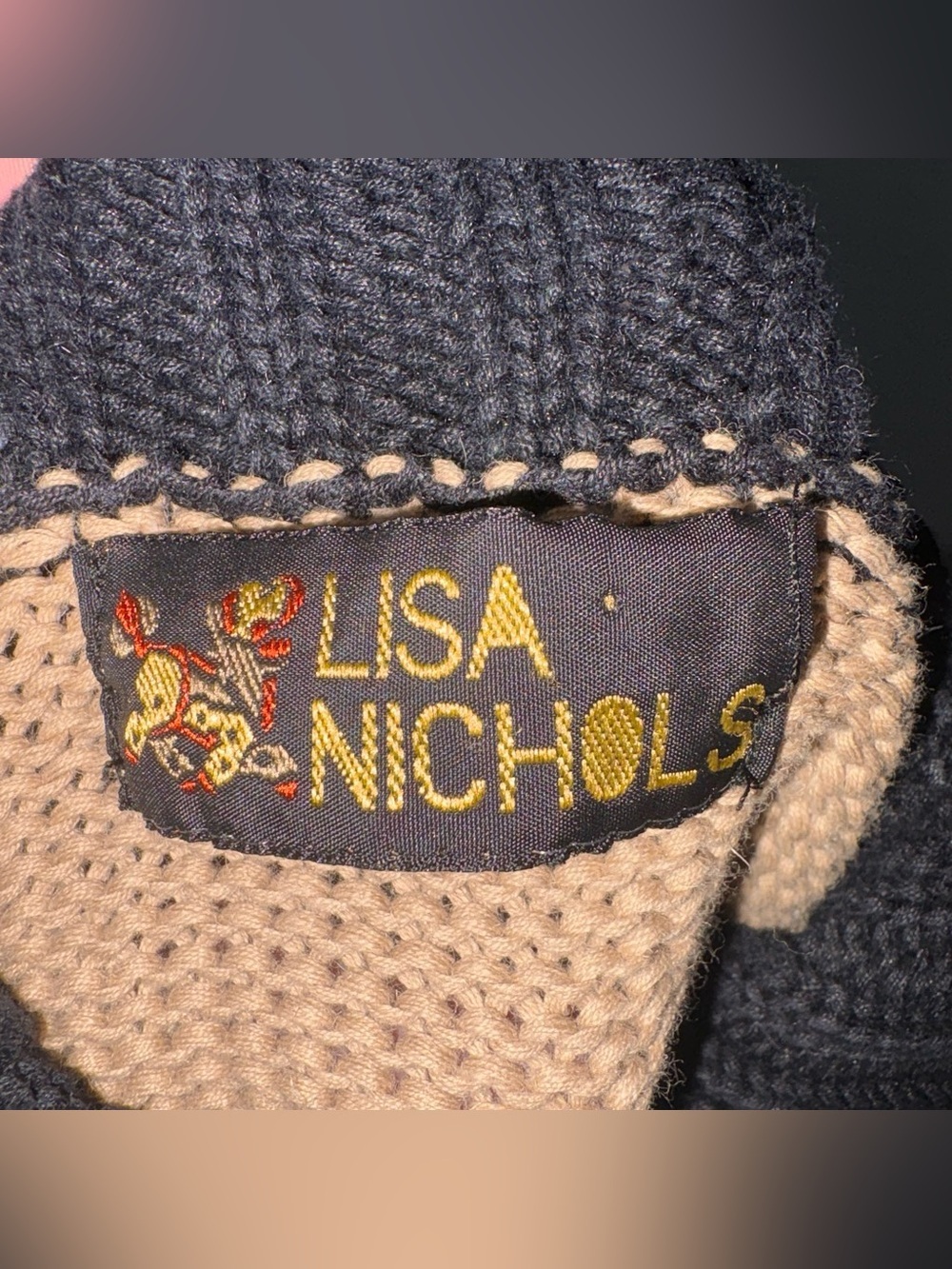1980’s Multicolor Floral Intarsia Mockneck Sweater - Picture 6 of 6